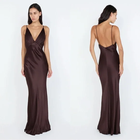 Bec + Bridge Moon Dance Maxi Dress in Dark Chocolate - Picture 1 of 7